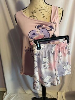 Peanuts Snoopy Print Women's Sleep Tank & Shorts Set